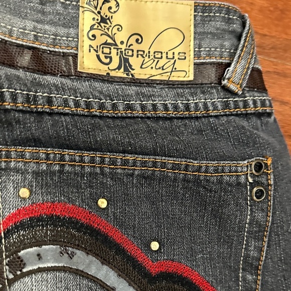 VTG Y2K Notorious B.I.G. Gray Distressed Denim Jeans Hip Hop Grunge Men's 36x30 - Picture 12 of 15